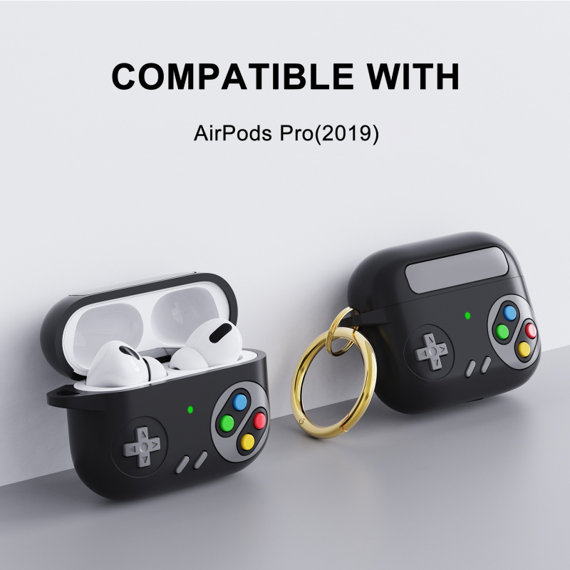 Para AirPods Pro 2 funda generación 1.a consola de juegos Retro estilo protector Air Pod segunda cubierta con llavero Compatible con AirPod 3 4
