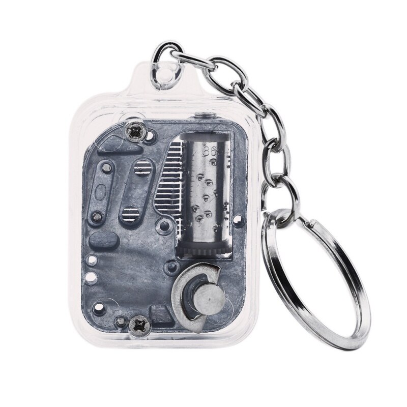 1PC Acrylic Music Box With Keychain Unique Small Music Box Portable Mini Music Box: Default Title