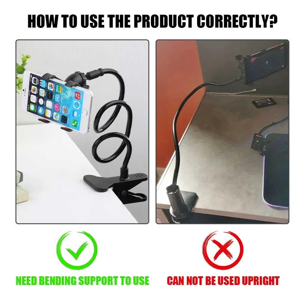Mobiele telefoonhouder Flexibele verstelbare mobiele telefoonhouder Clip Ondersteuning Telefoon Thuis Bed Desktop Mount Bracket Smartphone Stand