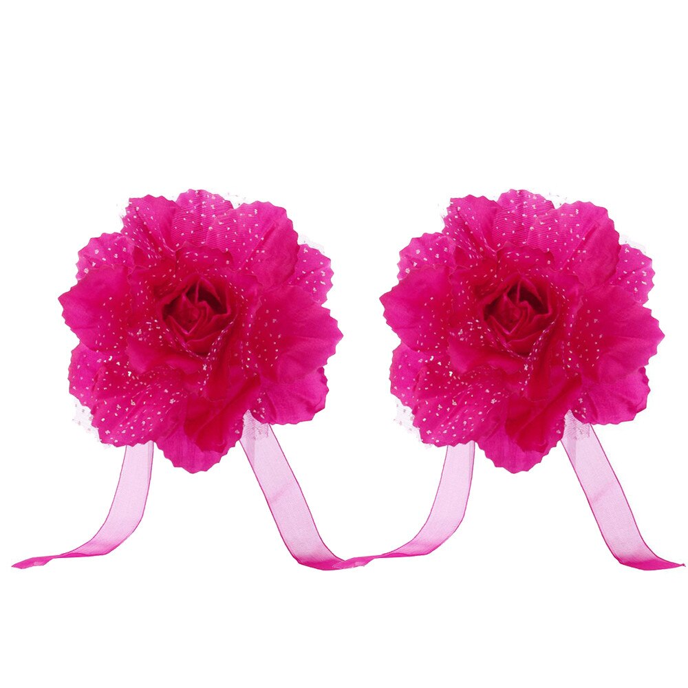 2 stk beste pionblomst gardin klips på bånd rygg holder panel til vindu gardiner dekorativt tilbehør binde rygg #007: D