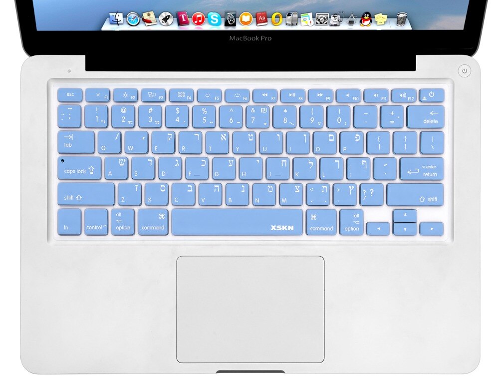 XSKN EUA Idioma Inglês Silicone Teclado Hebraico Isreal Cover Film Protector Skin para Apple MacBook Pro Air Retina 13 15 17