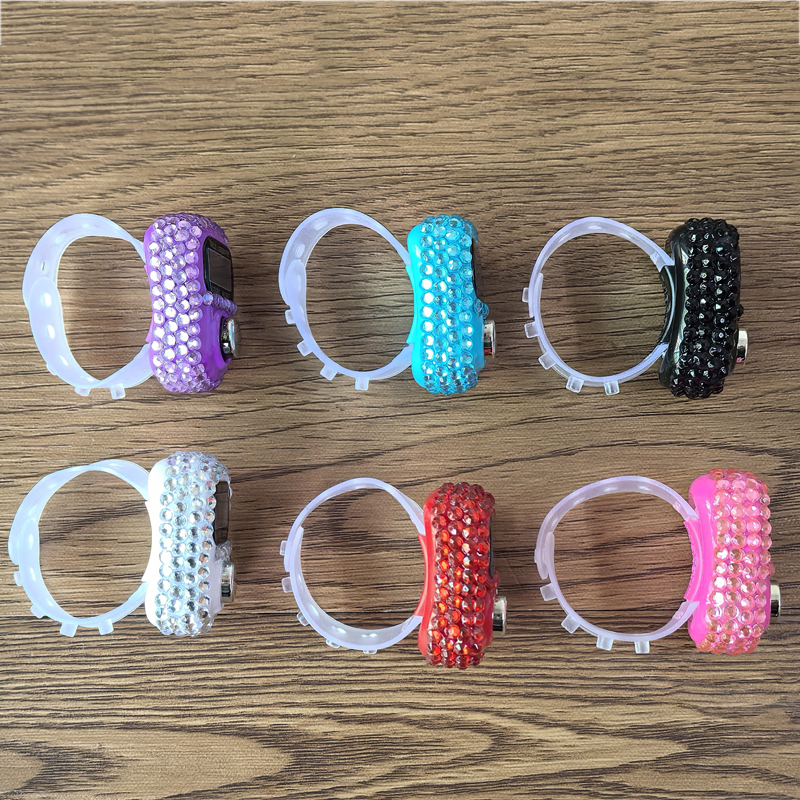 Fingertellerkompass islamsk tasbih-perle 5 digital led elektronisk håndholdt teller klikkerteller ring