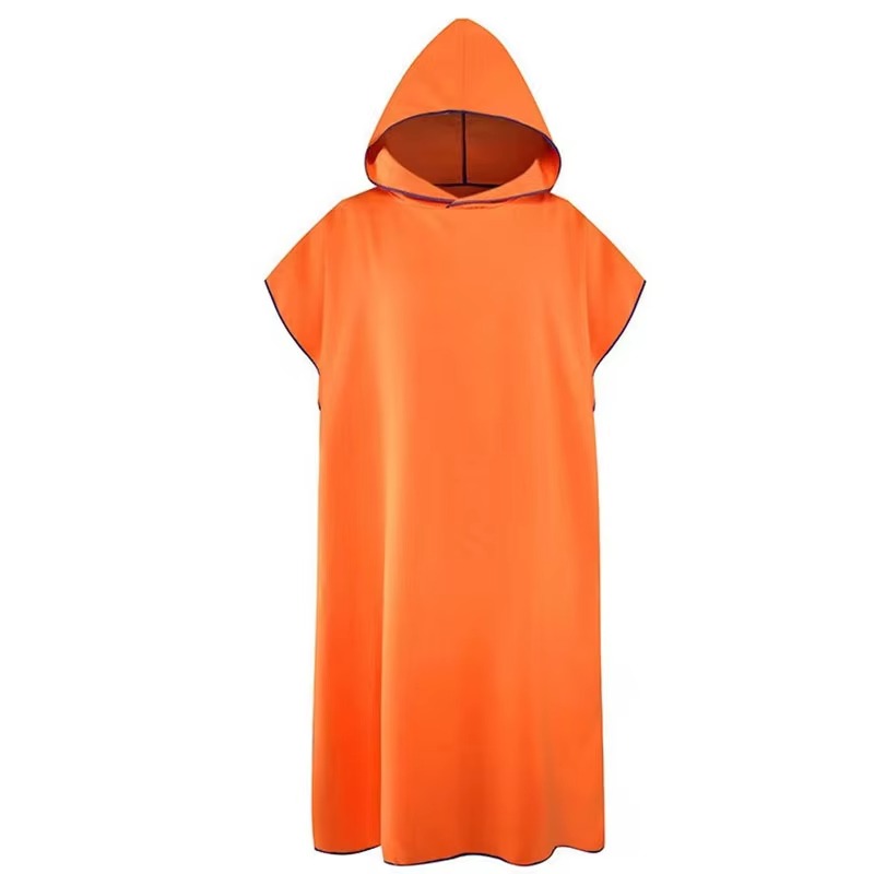 Surfen-Poncho, Wickeltuch, Kapuzenmantel, Mikrofaser, Stranddecke, Badetuch, Badehandtuch, Neoprenanzug, Strandponcho für Erwachsene: Braun