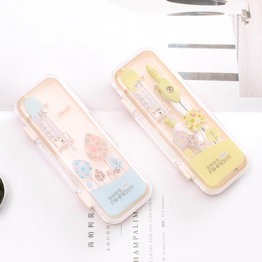 Cute Kawaii Aihao Geometric Brass Compass Math Set Drafting Tools School Supplies Stationery