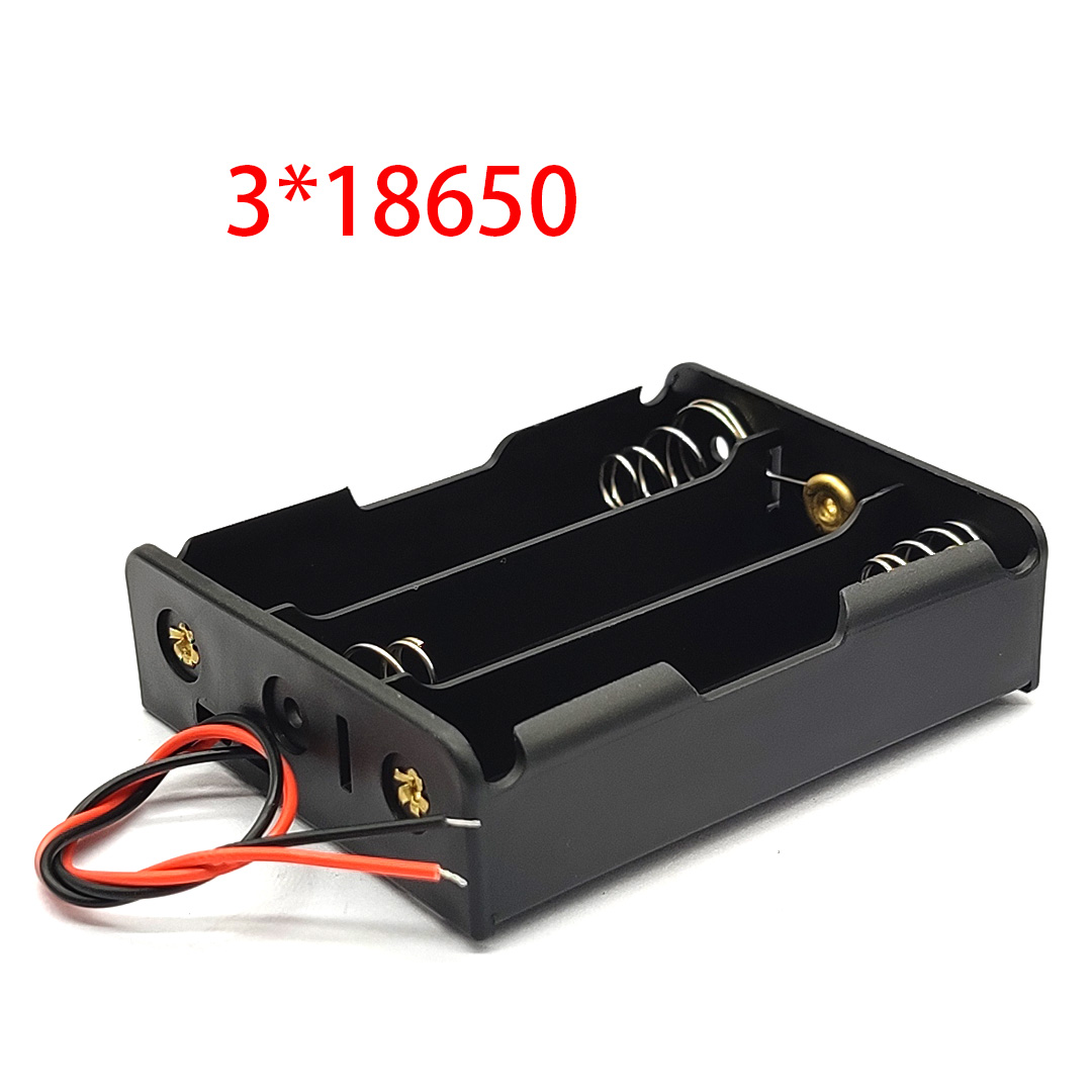 18650 Battery Holder 18650 Battery Storage Box 18650 Battery Case 18650 Box 18650 Holder With Wire Lead Series Connection DIY: black