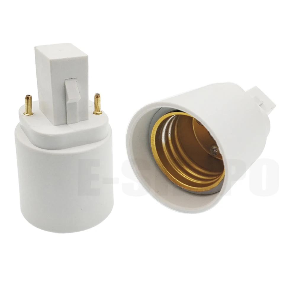 2 -bens  g24 to e27 lampeholder adapter  g24d til  e26 led lys base konverter, giver dig mulighed for at installere  e27 standard lamper i  g24d fatninger