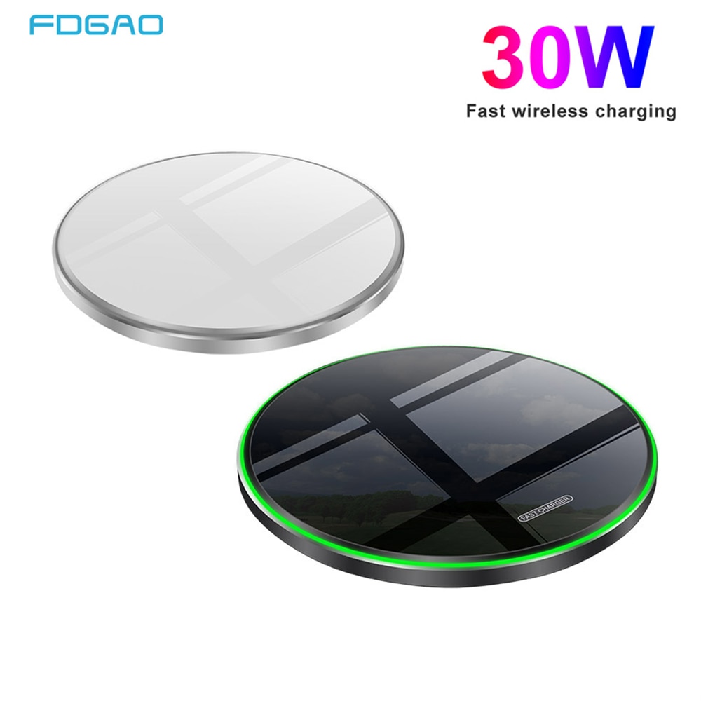 Qi langaton laturi samsung  s20 s10 s9 s8 note 20 10 iphone 12 pro max 11 8 x xs xr xiaomi  mi 10 9 30w pikalatauslevylle