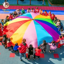 Happymaty 2 M/3 M/3.6 M/4 M Diameter Outdoor Rainbow Paraplu Parachute Speelgoed Kleuterschool Teamwork spel Speelgoed Voor Kinderen