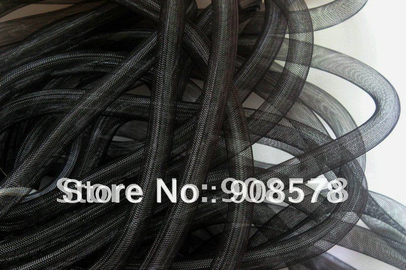 Black 16mm Tubular Crin - Large - diameter used to make cyberlox hair extensions 60yard