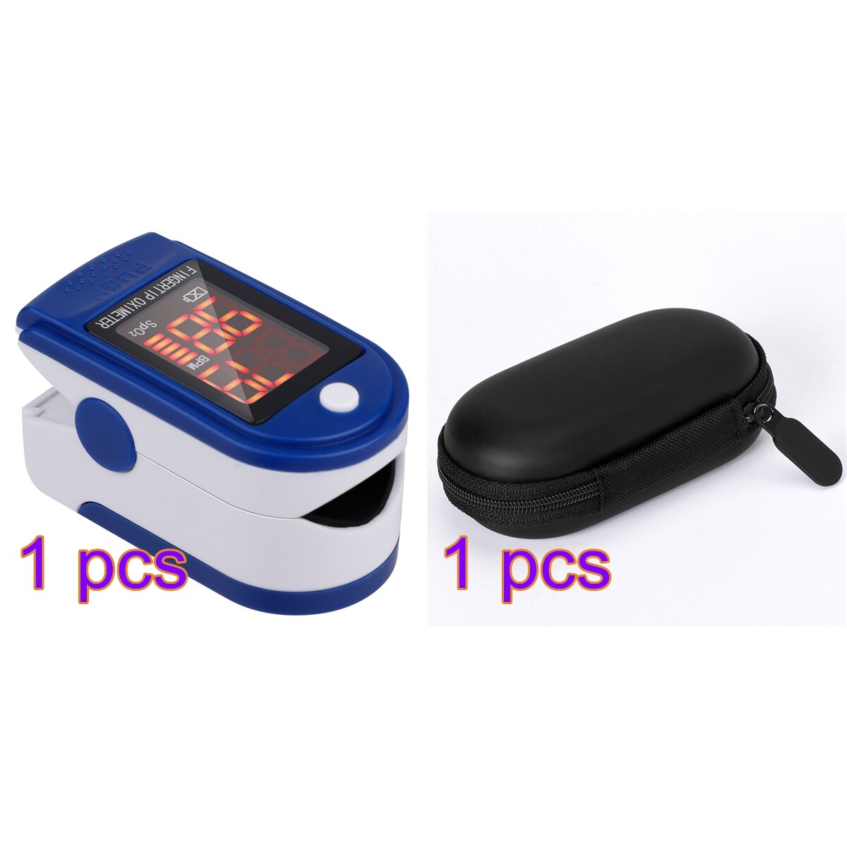 Finger Oximeter Pulse Detection Oximeter Blood Saturometer Monitor SPO2 PR Portable Pulse Oximeter Pulse Oximeter: Type D