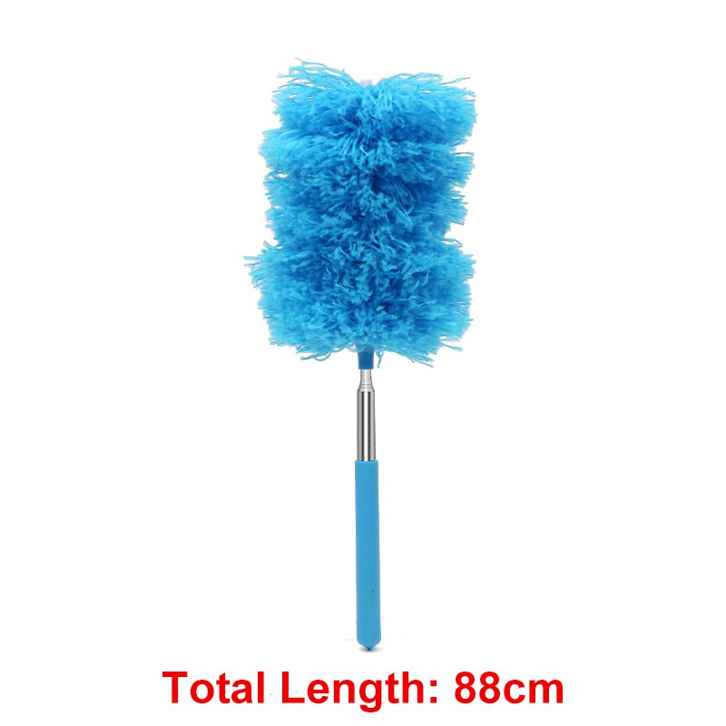 280cm Adjustable Telescopic Bending Duster Brush Extendable Hand Dust Cleaner Car Furniture Gap Cleaning Brush Dust Removal Tool: Blue (62cm)