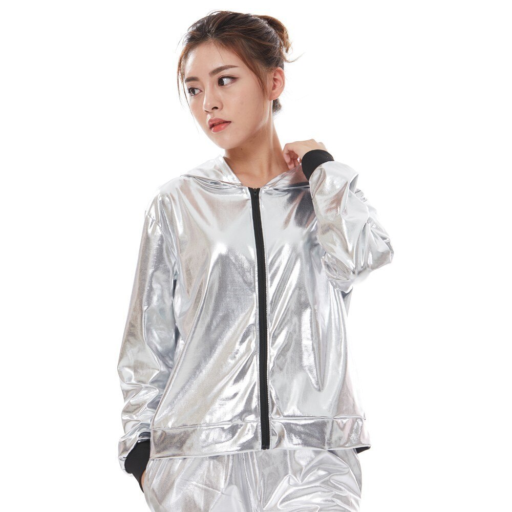 Giubbotto Bomber Jazz per bambini, abbigliamento da spettacolo teatrale dorato, cappotto da ballo, cappotto Hip Hop, moda primavera e autunno, 2024: M / WHITE
