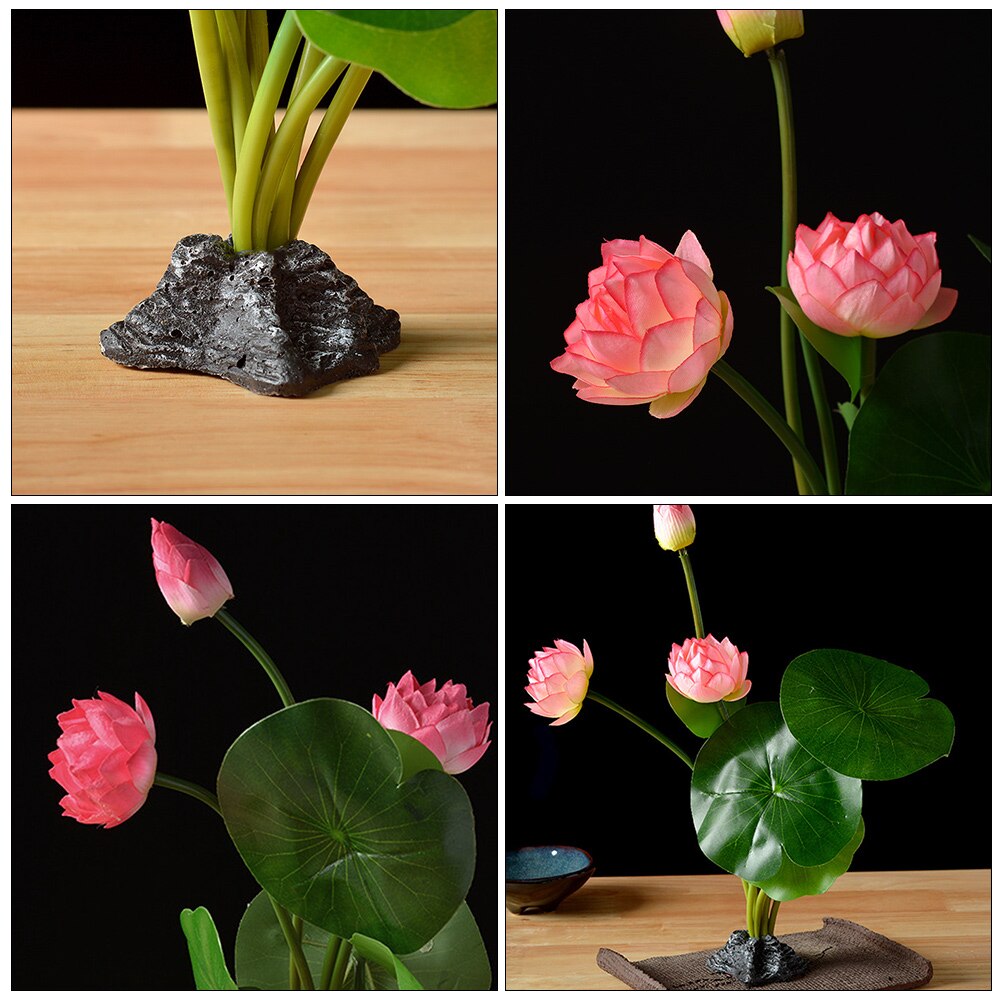 Plato de Sushi, adorno de flores, adorno de loto Artificial, decoración de flores para restaurante de Sushi