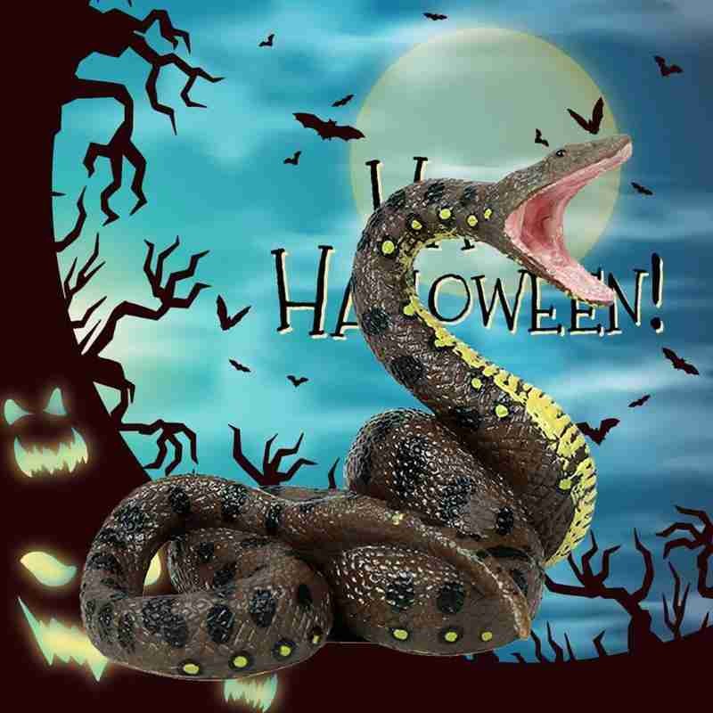 1Pcs Lifelike Snake Shaped Toys Realistic Motion Simulation Animal Model For Kids Reptile Giant Python Tricky Children Toy