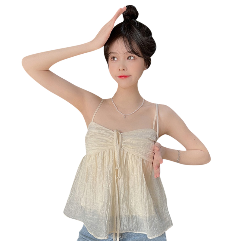 Frauen Ernte Halfter Leibchen einfarbig Sommer Spaghetti träger Tanktops ärmelloses T-Shirt für Streetwear Clubwear: Schwarz