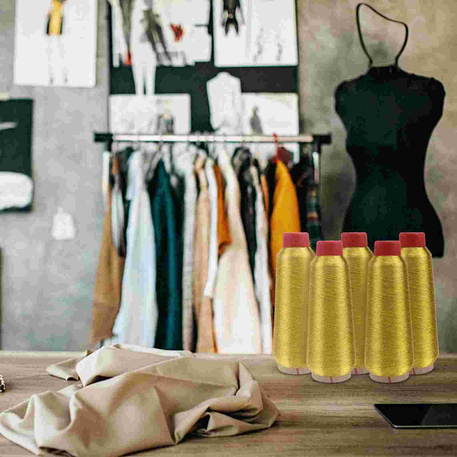 Metallic Machine Embroidery Thread 5000 Yards Spool (Gold)