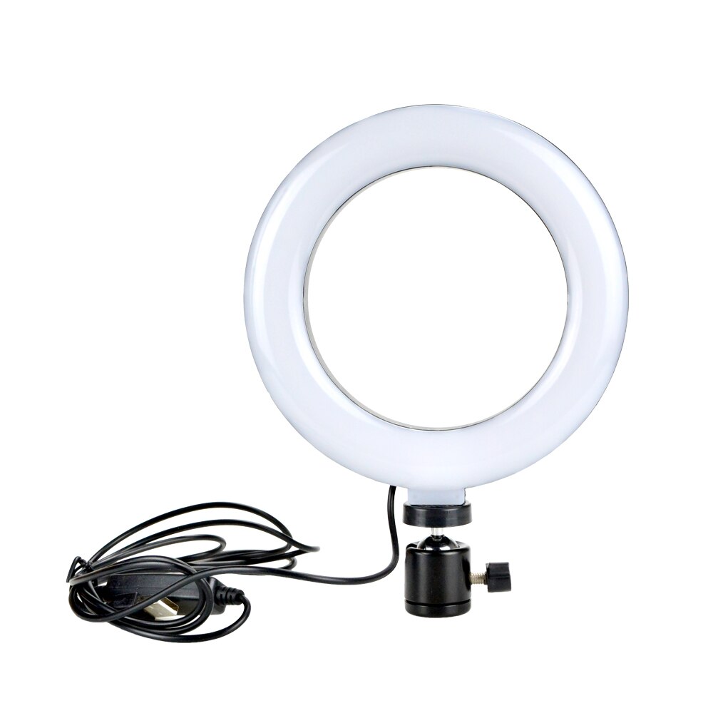 Photography LED Selfie Ring Light 16/26cm Stepless Lighting Dimmable Camera Phone Lamp Tripod Head For Makeup Video Live Studio