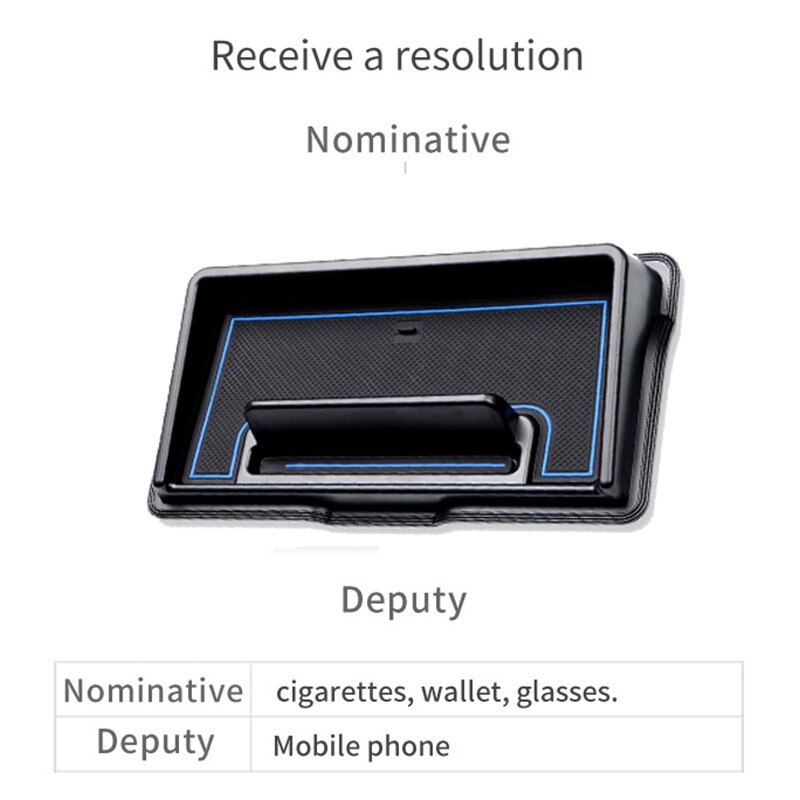 Boîte de rangement pour tableau de bord intérieur de voiture pour Suzuki Jimny avec tapis bleu