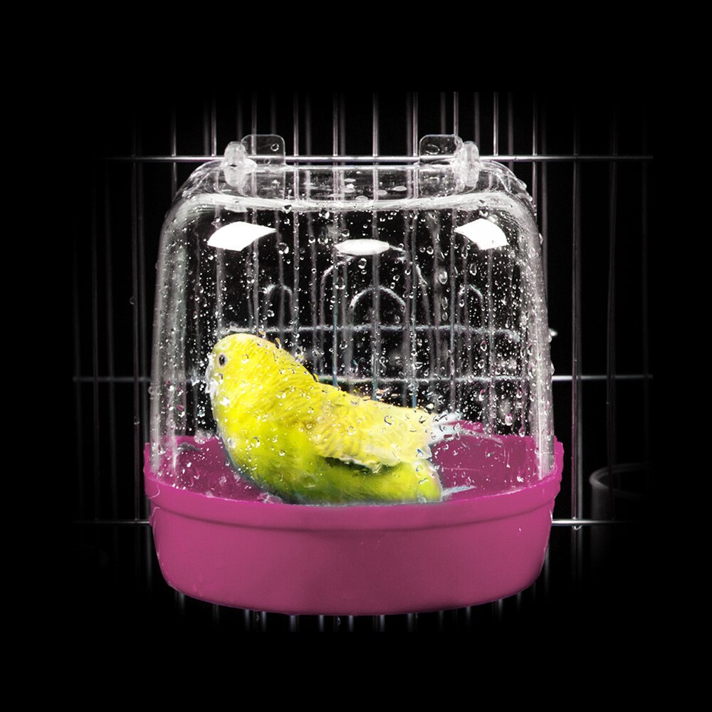 Bañera de agua para periquitos y mascotas jaula de loros pájaros accesorio colgante cuenco de pájaros Baño de pájaros para mascotas jaula colgante bañera ducha pájaro
