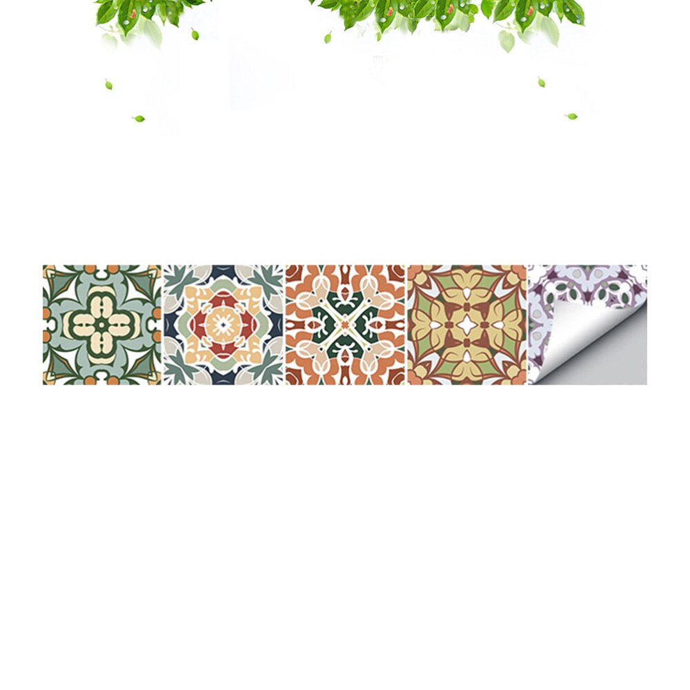 Waterproof Wallpaper Border Sticker Simulation Tiles Waist Line Wall Sticker Waterproof Self Adhesive Border Decal for Bathroom