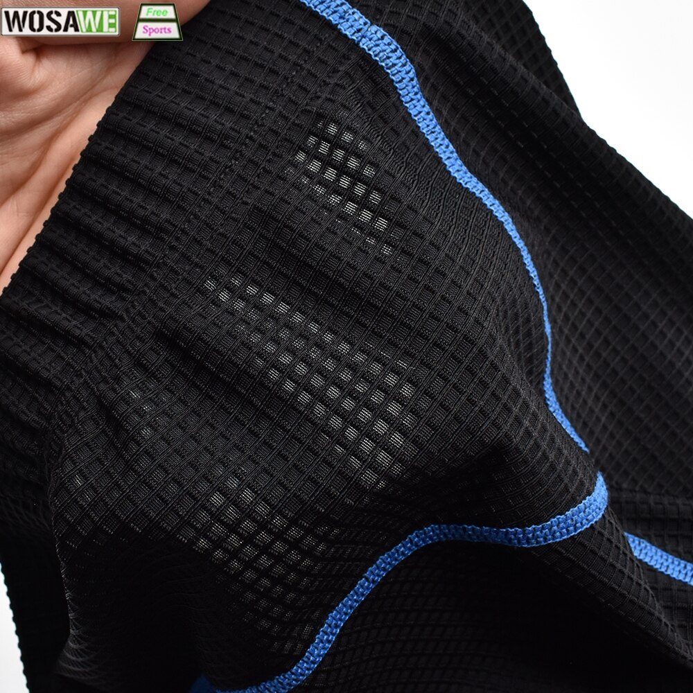 WOSAWE Bicycle Cycling Comfortable Underwear Gel 3D Padded Bike Short Pants Cycling Shorts Anti-slip Silicone Strips Blue Red