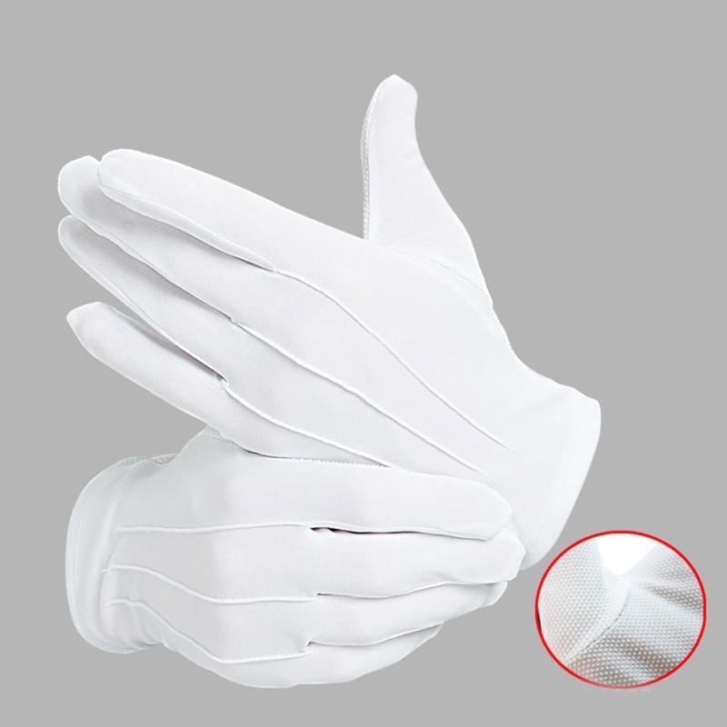 White Gloves Nonslip Short Gloves for Formal Tuxedo Parades Guard Inspection Hand Gloves For Men And Women Unisex