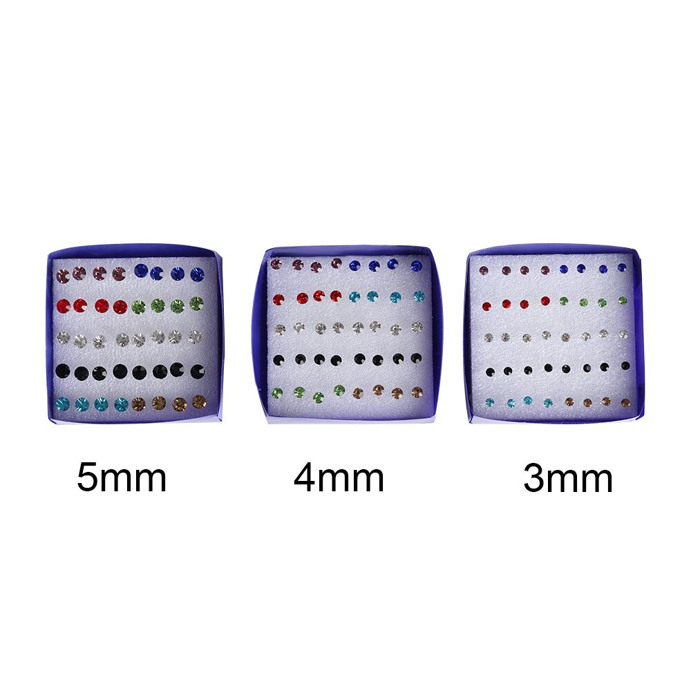 40Stck Multi-Farbe Stein Kristall Ohr Nieten einstellen Elegante Ohrringe Vermeiden Allergie Stift Ohrringe einstellen Für Frauen Mädchen schmuck