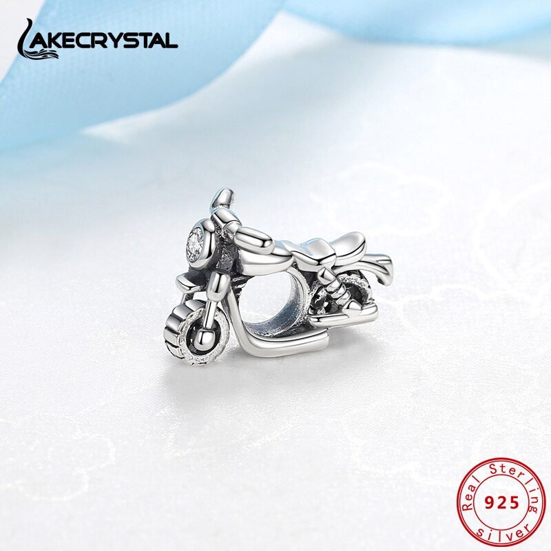 Autêntico 100% 925 prata esterlina encantos caber pulseiras originais charme motocicleta grânulos para as mulheres diy jóias finas