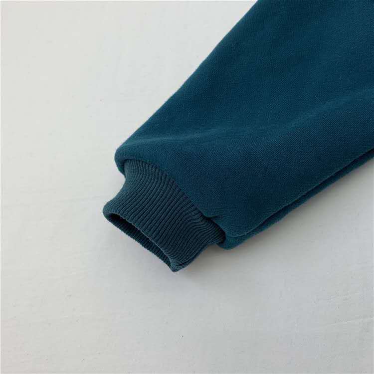 Outono inverno meninos e meninas regular estilo coreano algodão bebê macacão de manga comprida com capuz cor sólida hedging moda