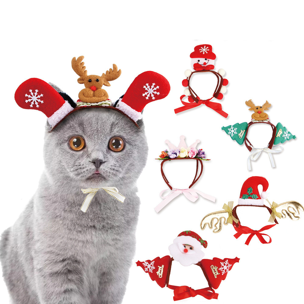 Robes pour animaux domestiques, couvre-chef pour noël et Halloween, Santa, accessoires de cosplay pour chiens et chats