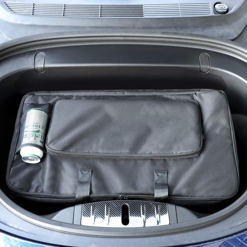 Frunk cooler organisator isolering kylväska med nätfickor för tesla modell 3 modell y modell x