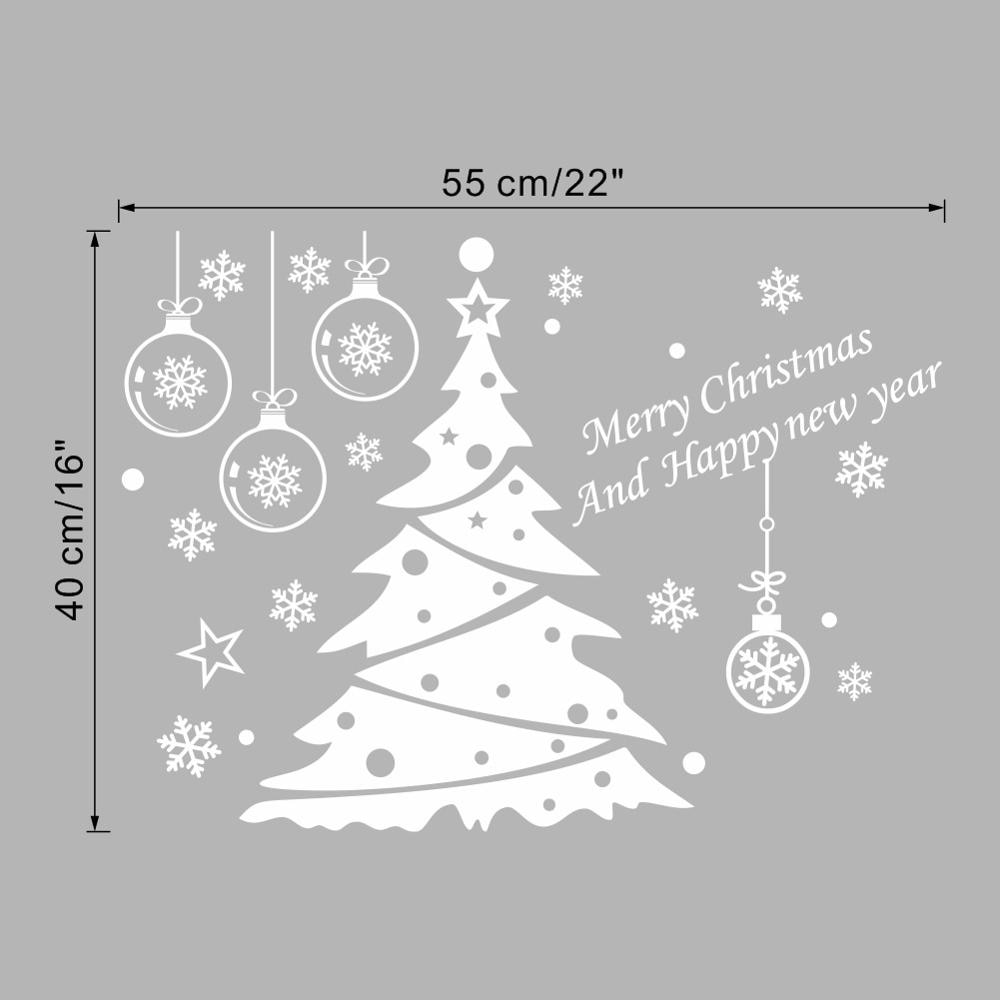 Christmas tree decoration glass window wall sticker wall decals festival home decor happy year stickers wallpaper