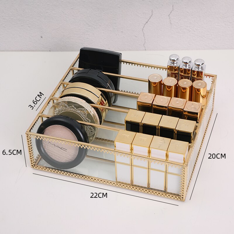 Noordse transparante glazen kwastenhouder, make-up opbergdoos, bureau, boodschappentas, lippenstiftkussen zonder hoes, stofdichte organizer