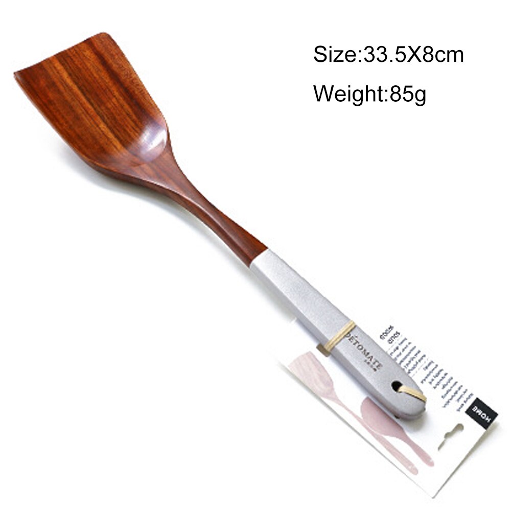 Solid Wood Cooking Tools Set Eco-friendly Teak Spatula Rice Scoop Environmental Protection Tableware Household Kitchen Supplies: 2