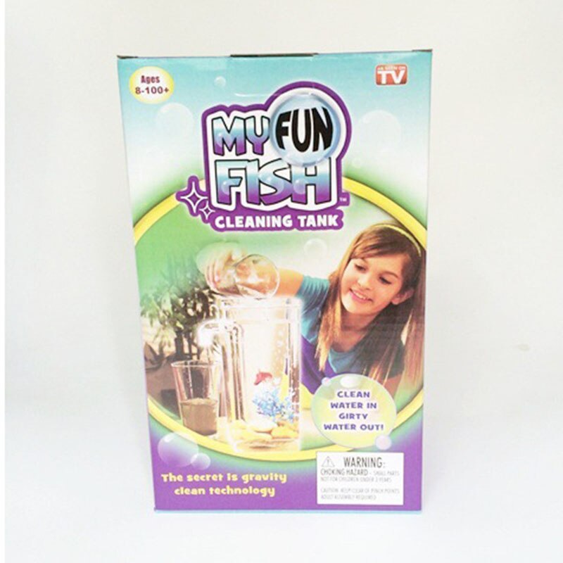 TV Transparent My Fun Fish Self Cleaning Tank Complete Aquarium Setup Volume 1L Aquarium Setup Lovely Cute: Default Title