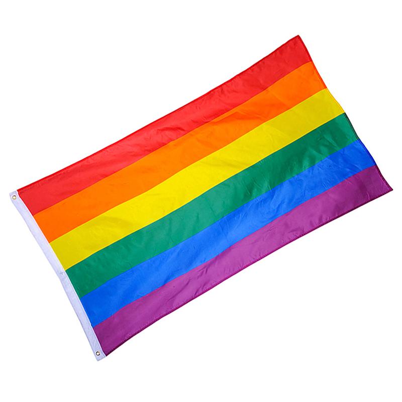 Polyester regnbue flag stort lgbt pride flag udendørs banner  (60*90cm): Default Title
