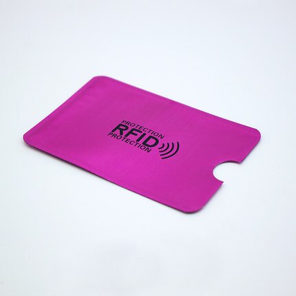 5 kpl turvavarkaudenestolukija rfid-sulkuholkki suojaa luottokortteja kotelon kansi alumiinipinnoitettu paperi id pankkikortin pidike: B- ruusunpunainen