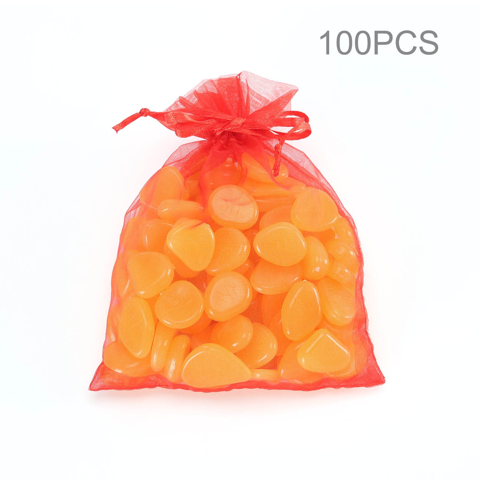 100Pcs Garden Luminous Glowing Stone Pebble Glow in the Dark Garden Glow Stones Rocks for Walkways Garden Path Patio Lawn Decor: Orange Red