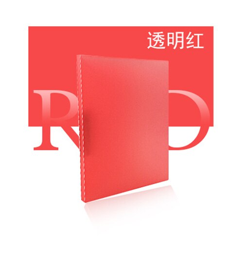 EZONE A4 Transparent File Folder Plastic Candy Color Folder Loose-leaf Clip File Office Paper Storage Bag Office Stationery: Red