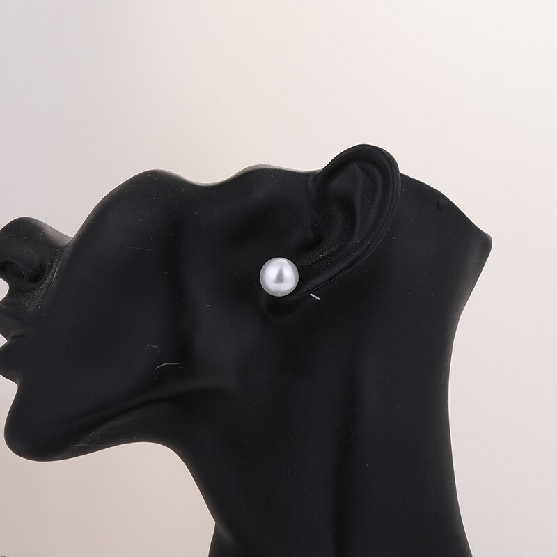 Een Set Van 12 Paar Sieraden Oorbellen Mode Zwart Witte Parel Kleur Maat Parel Oorbellen Vrouwelijke