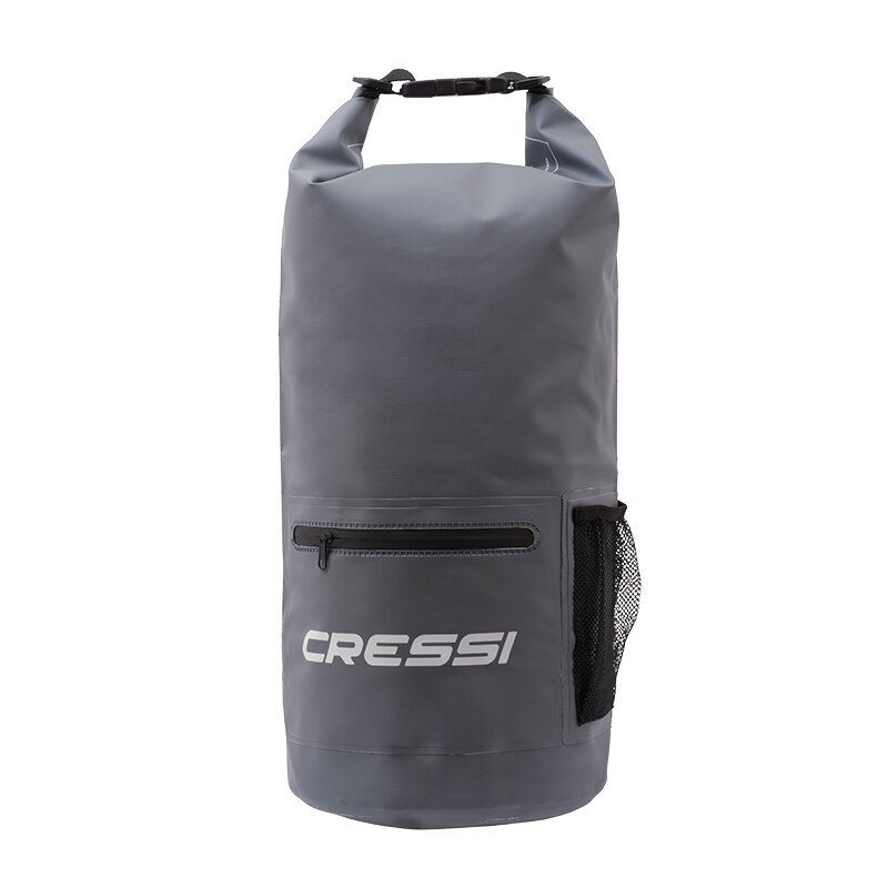 Cressi 10l 20l dry bag vattentät dykutrustning väska dyk snorkling simning drifting bag med dragkedja fram: Grå 10l