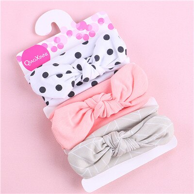 3Pcs Kids Floral Headband Girls Baby Elastic Bowknot Accessories Hairband Set baby headband A20: Gray