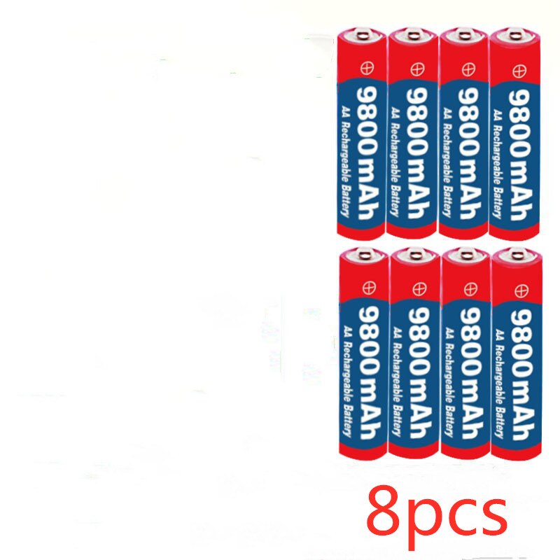 Neue AA akku 9800mah 1,5 V Neue Alkalischer batery für LED licht spielzeug mp3 mit ladegerät: Schwarz