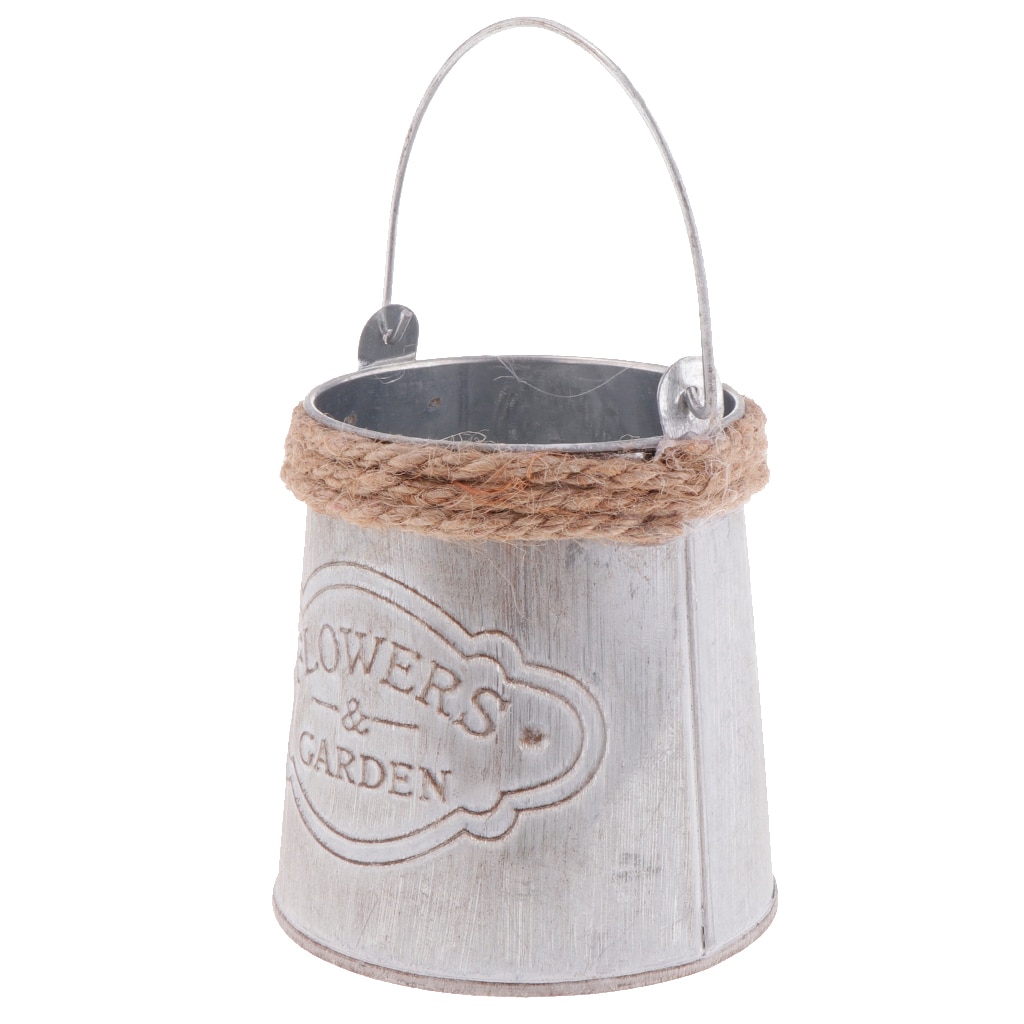 Metal Home Decor Bucket For Gardening Or Floral Arrangements