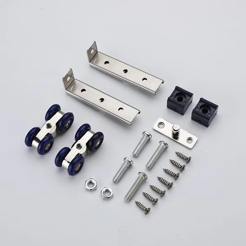 2 stks/set Schuifdeur Roller Hardware Schuifdeuren Katrol 4 Wielen Thuis Kamer Houten Deur Opknoping Wielen Rail Track Katrol