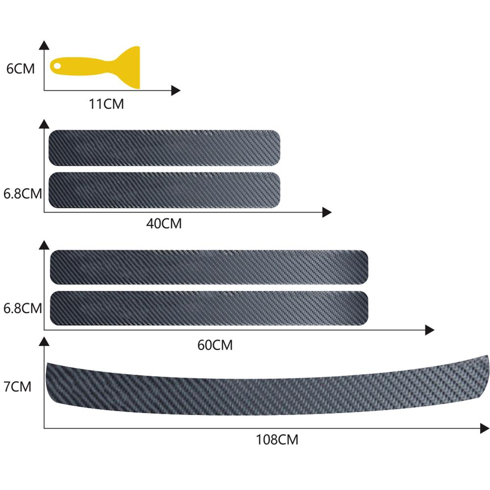 Universele Kofferbak Plaat Guard Sticker Auto Achterbumper Trim Anti-kras Bescherming Geschopt Gestreepte Sticker Koolstofvezel Film