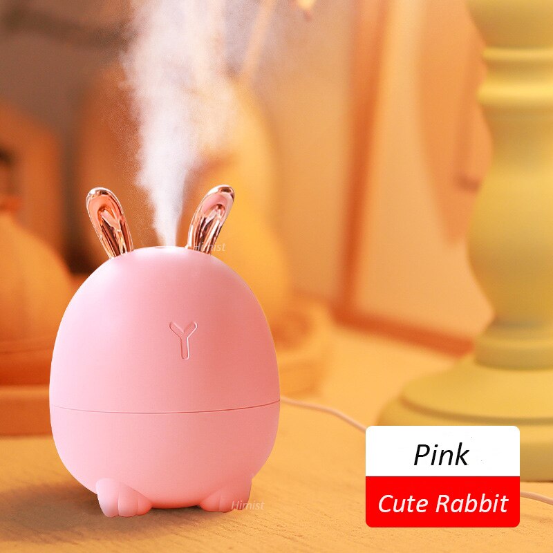320ml Luchtbevochtiger USB Ultrasone Cool Aroma Water Diffuser voor Home Auto USB Fogger Mist Maker USB Diffusers Air frisser: Pink Rabbit