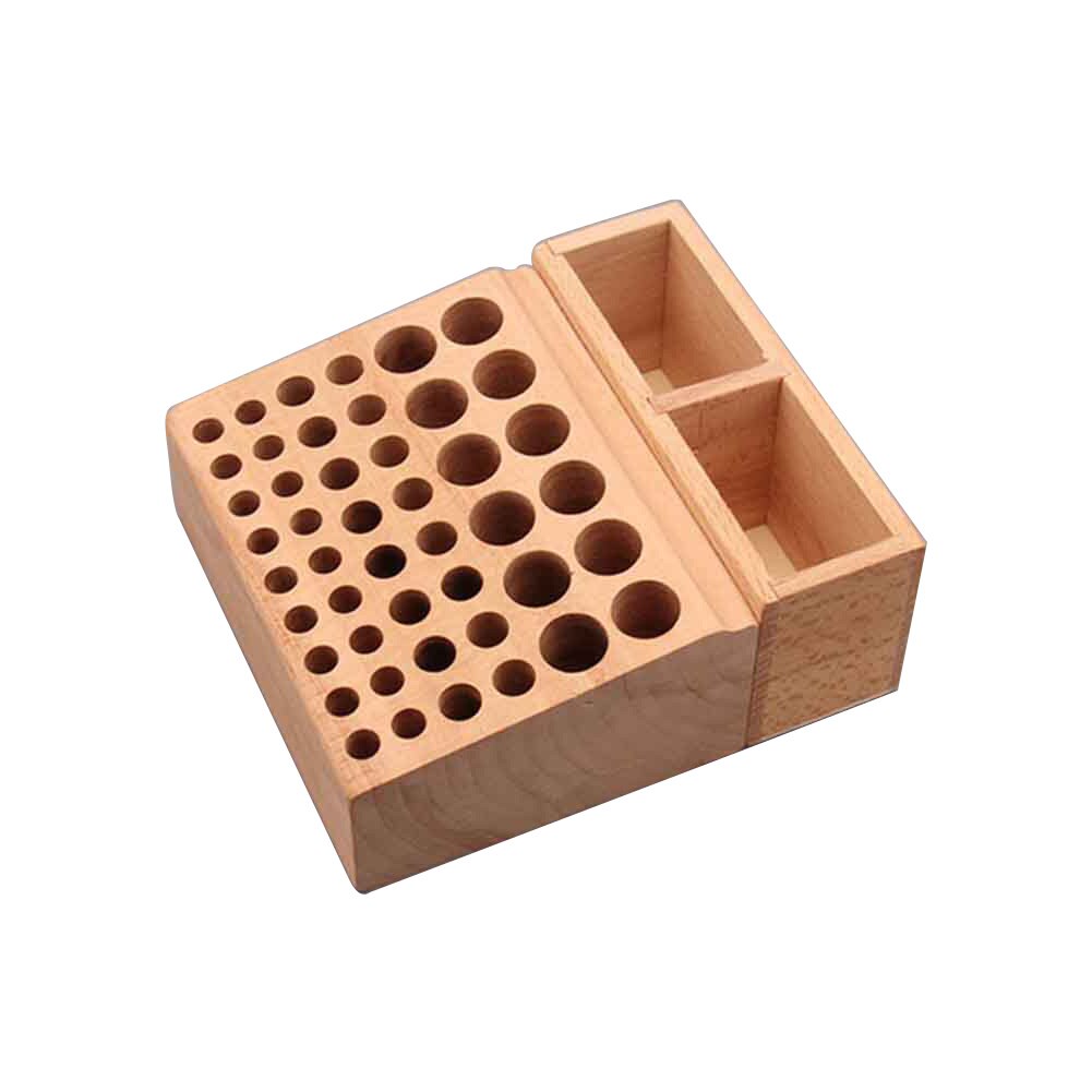 Workroom Multi Holes DIY Storage Organizer Woodworking Free Standing Home For Drill Bits Beech Leather Craft Tools Holder