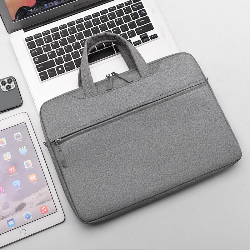 Laptop Tas 13.3 14 15.6 17.3 Inch Waterdichte Notebook Tas Voor Macbook Computer Schouder Handtas Aktetas Tas Muis Tas: grey no strap / 13.3 inch