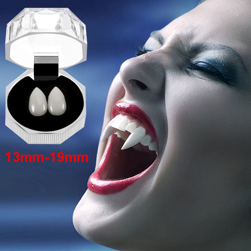 2pcs Halloween Decorations Vampire Teeth Fangs Dentures Cosplay False Teeth Costume Props for Horror Halloween Party Supplies